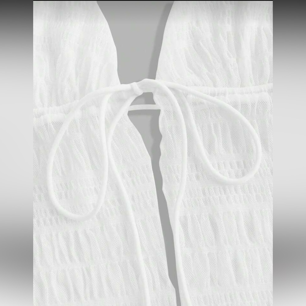 SHEIN White Halter Tie Camisole - Picture 3 of 3